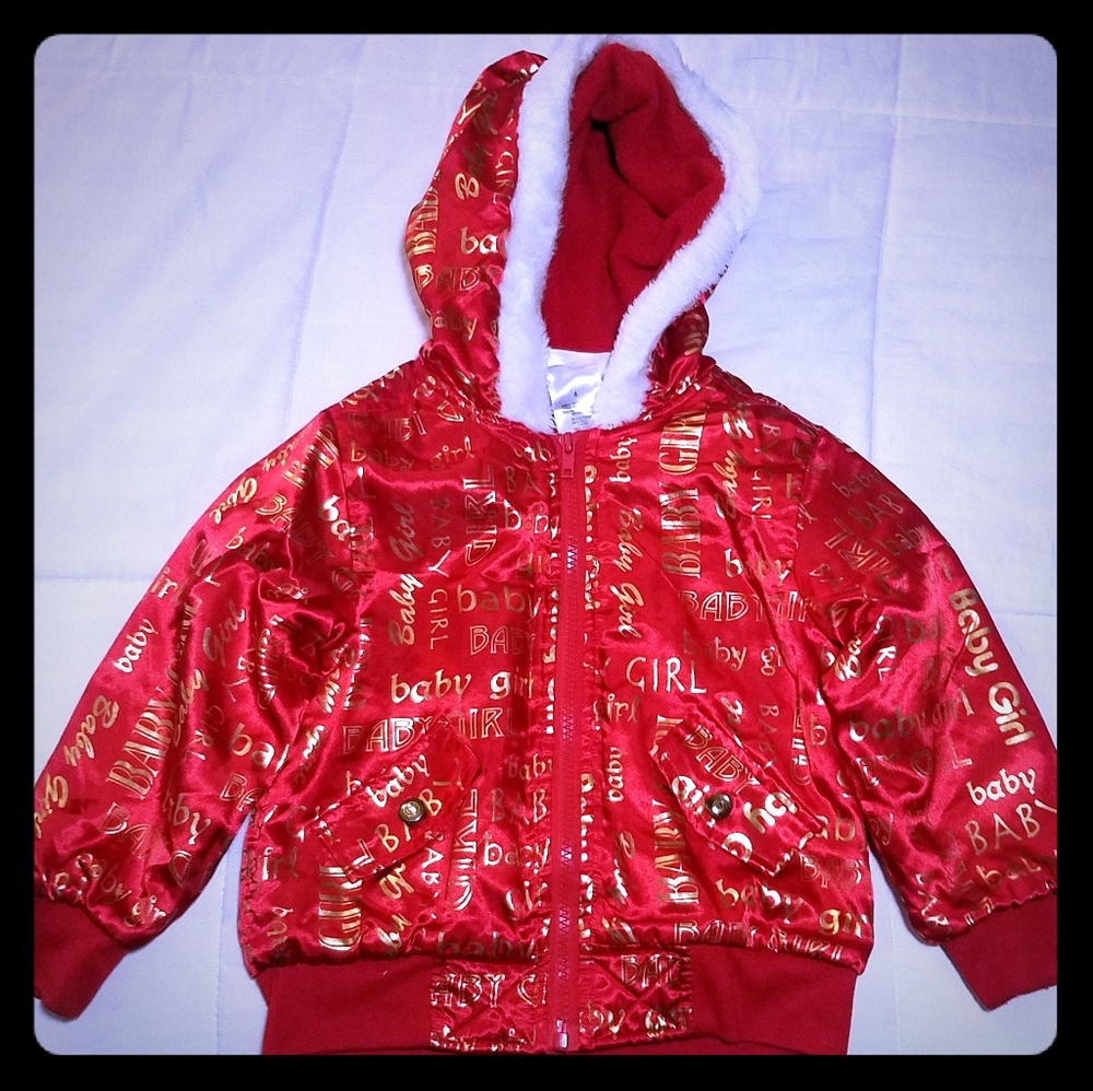 Red 'Baby Girl' Coat sz 4